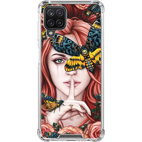Gothic Woman and Death Moth Butterflies by Sarah Richter Galaxy A12 Clear Case