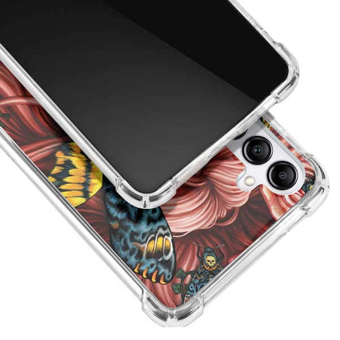 Gothic Woman and Death Moth Butterflies by Sarah Richter Galaxy A14 5G Clear Case