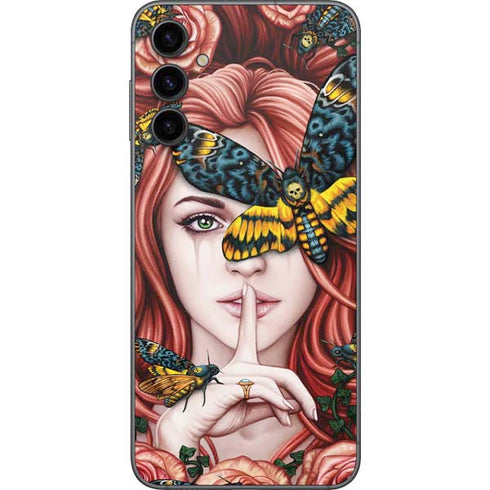 Gothic Woman and Death Moth Butterflies by Sarah Richter Galaxy A14 5G Skin