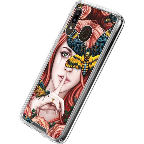 Gothic Woman and Death Moth Butterflies by Sarah Richter Galaxy A30 Clear Case