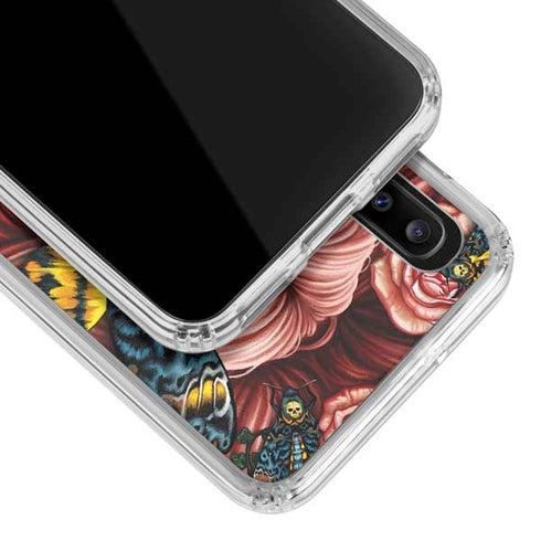 Gothic Woman and Death Moth Butterflies by Sarah Richter Galaxy A30 Clear Case