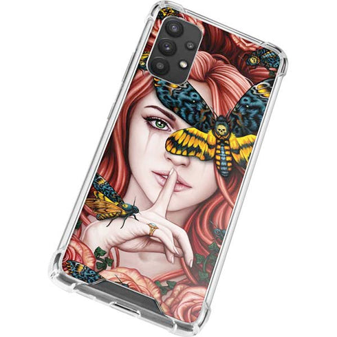 Gothic Woman and Death Moth Butterflies by Sarah Richter Galaxy A32 5G Clear Case