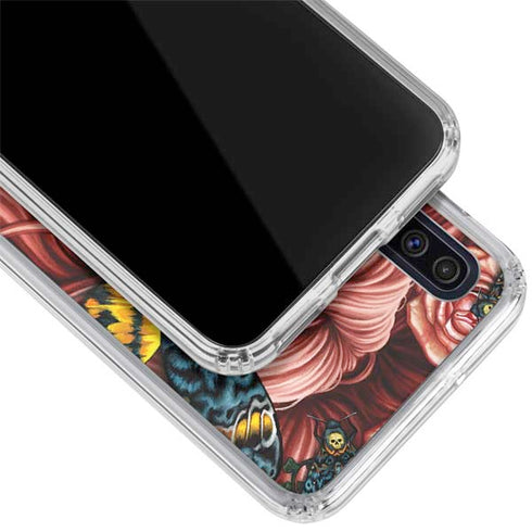 Gothic Woman and Death Moth Butterflies by Sarah Richter Galaxy A50 Clear Case