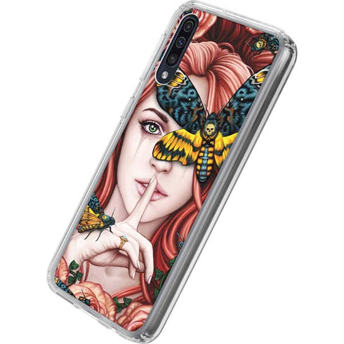 Gothic Woman and Death Moth Butterflies by Sarah Richter Galaxy A50 Clear Case