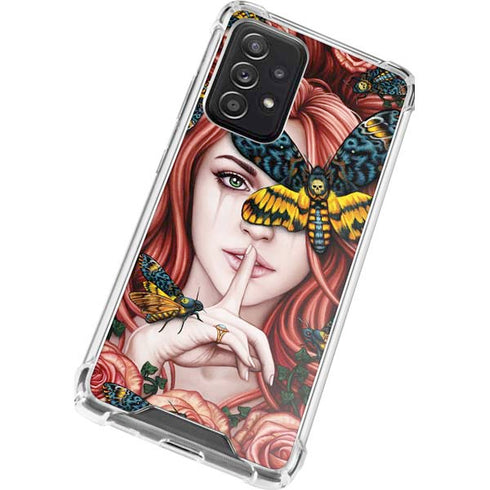Gothic Woman and Death Moth Butterflies by Sarah Richter Galaxy A52 5G Clear Case