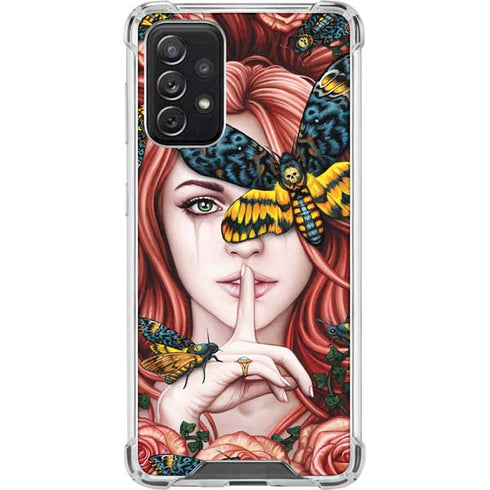 Gothic Woman and Death Moth Butterflies by Sarah Richter Galaxy A72 5G Clear Case