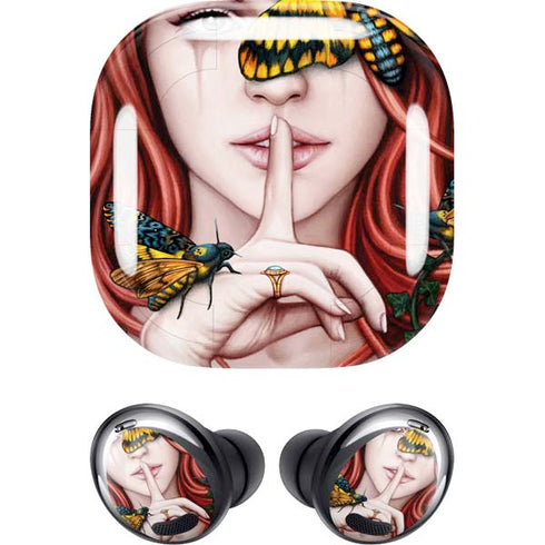 Gothic Woman and Death Moth Butterflies by Sarah Richter Galaxy Buds Pro Skin