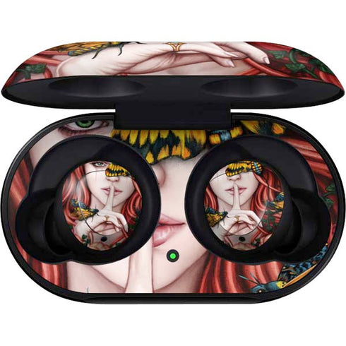 Gothic Woman and Death Moth Butterflies by Sarah Richter Galaxy Buds Skin