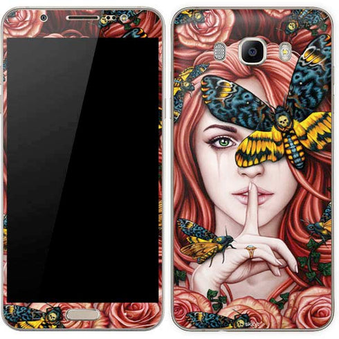 Gothic Woman and Death Moth Butterflies by Sarah Richter Galaxy J7 Skin
