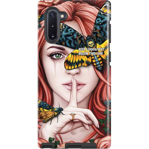 Gothic Woman and Death Moth Butterflies by Sarah Richter Galaxy Note 10 Pro Case