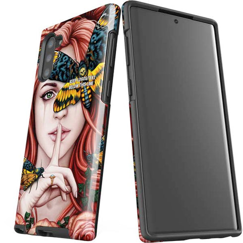 Gothic Woman and Death Moth Butterflies by Sarah Richter Galaxy Note 10 Pro Case