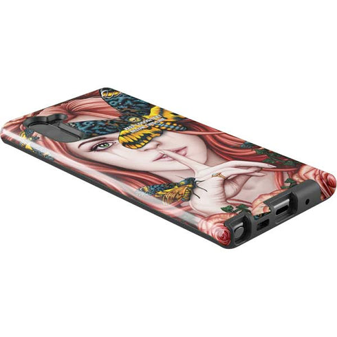 Gothic Woman and Death Moth Butterflies by Sarah Richter Galaxy Note 10 Pro Case