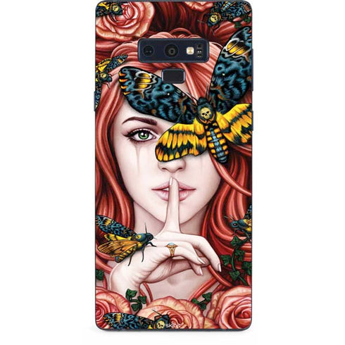 Gothic Woman and Death Moth Butterflies by Sarah Richter Galaxy Note 9 Skin