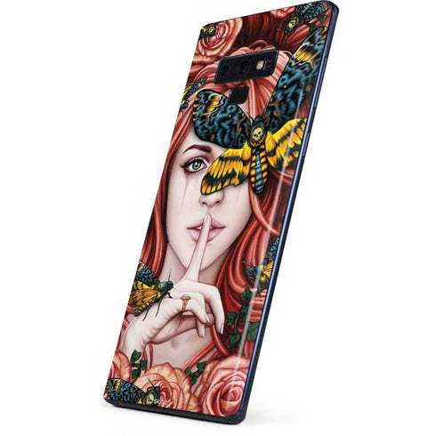 Gothic Woman and Death Moth Butterflies by Sarah Richter Galaxy Note 9 Skin