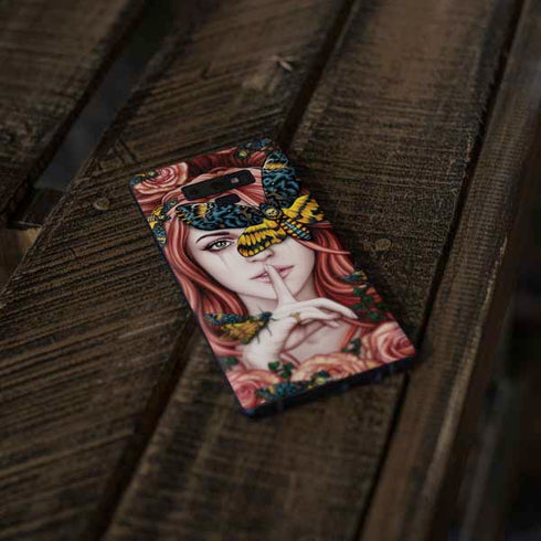 Gothic Woman and Death Moth Butterflies by Sarah Richter Galaxy Note 9 Skin