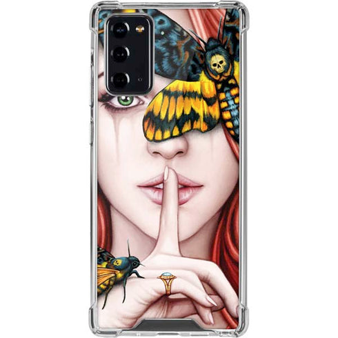 Gothic Woman and Death Moth Butterflies by Sarah Richter Galaxy Note20 5G Clear Case