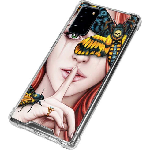 Gothic Woman and Death Moth Butterflies by Sarah Richter Galaxy Note20 5G Clear Case