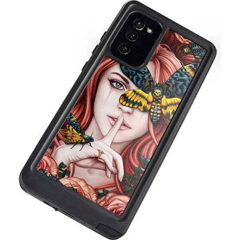 Gothic Woman and Death Moth Butterflies by Sarah Richter Galaxy Note20 5G Waterproof Case