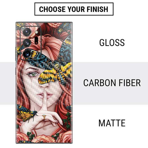 Gothic Woman and Death Moth Butterflies by Sarah Richter Galaxy Note20 Ultra 5G Skin