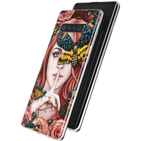 Gothic Woman and Death Moth Butterflies by Sarah Richter Galaxy S10 Plus Skin