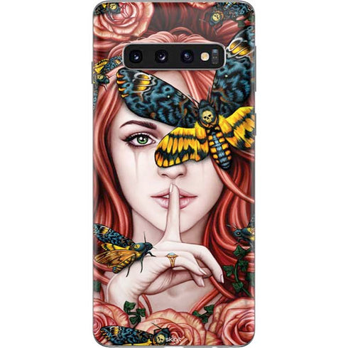 Gothic Woman and Death Moth Butterflies by Sarah Richter Galaxy S10 Skin