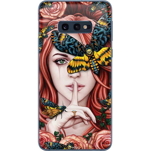 Gothic Woman and Death Moth Butterflies by Sarah Richter Galaxy S10e Skin