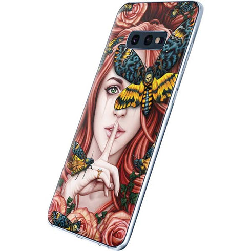 Gothic Woman and Death Moth Butterflies by Sarah Richter Galaxy S10e Skin