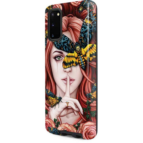 Gothic Woman and Death Moth Butterflies by Sarah Richter Galaxy S20 Pro Case