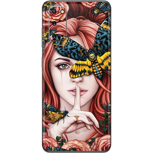 Gothic Woman and Death Moth Butterflies by Sarah Richter Galaxy S20 Skin