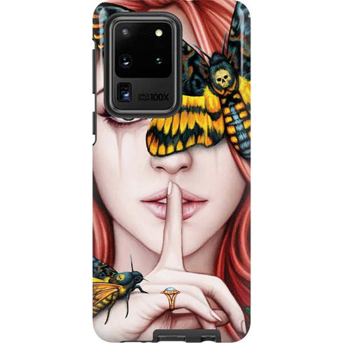 Gothic Woman and Death Moth Butterflies by Sarah Richter Galaxy S20 Ultra 5G Pro Case