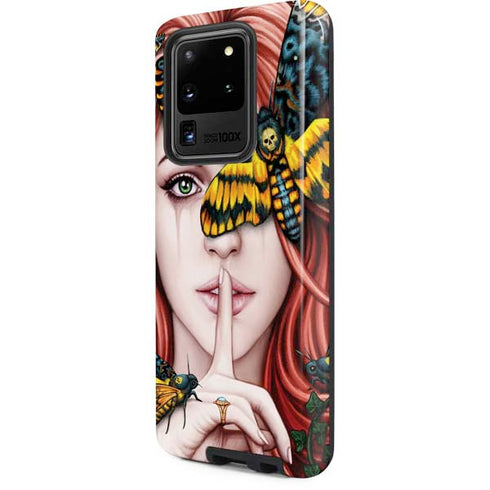 Gothic Woman and Death Moth Butterflies by Sarah Richter Galaxy S20 Ultra 5G Pro Case