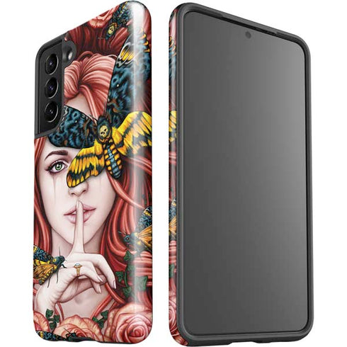 Gothic Woman and Death Moth Butterflies by Sarah Richter Galaxy S21 5G Pro Case