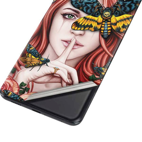 Gothic Woman and Death Moth Butterflies by Sarah Richter Galaxy S21 5G Skin