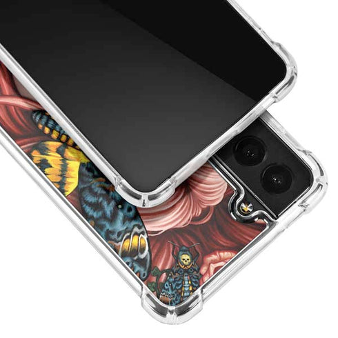 Gothic Woman and Death Moth Butterflies by Sarah Richter Galaxy S21 FE Clear Case