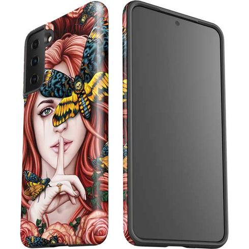 Gothic Woman and Death Moth Butterflies by Sarah Richter Galaxy S21 Plus 5G Pro Case