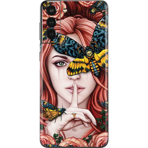 Gothic Woman and Death Moth Butterflies by Sarah Richter Galaxy S21 Plus 5G Skin