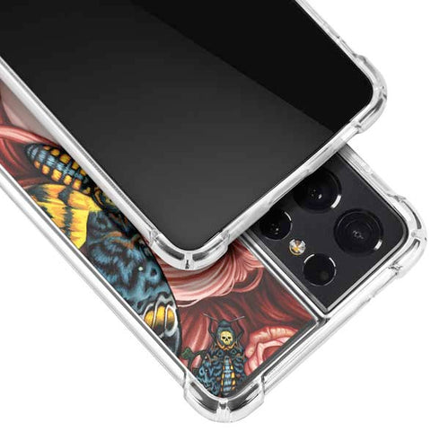 Gothic Woman and Death Moth Butterflies by Sarah Richter Galaxy S21 Ultra 5G Clear Case