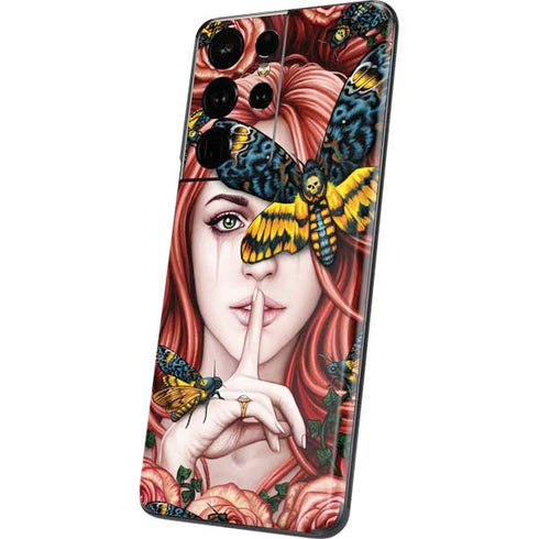 Gothic Woman and Death Moth Butterflies by Sarah Richter Galaxy S21 Ultra 5G Skin