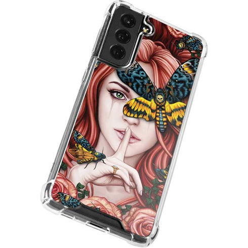 Gothic Woman and Death Moth Butterflies by Sarah Richter Galaxy S22 Plus Clear Case