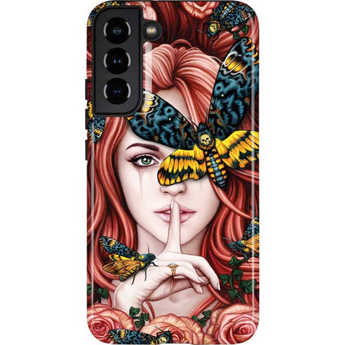 Gothic Woman and Death Moth Butterflies by Sarah Richter Galaxy S22 Plus Pro Case