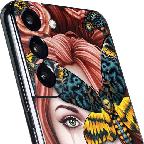 Gothic Woman and Death Moth Butterflies by Sarah Richter Galaxy S22 Plus Skin