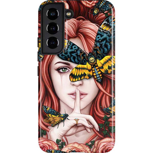Gothic Woman and Death Moth Butterflies by Sarah Richter Galaxy S22 Pro Case