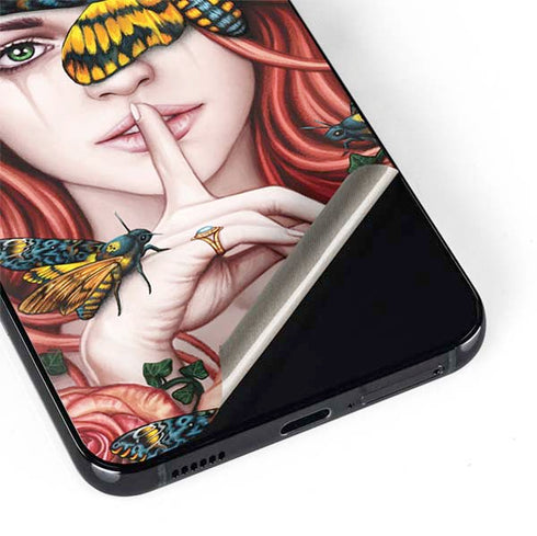 Gothic Woman and Death Moth Butterflies by Sarah Richter Galaxy S22 Skin