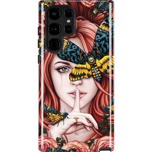Gothic Woman and Death Moth Butterflies by Sarah Richter Galaxy S22 Ultra Pro Case