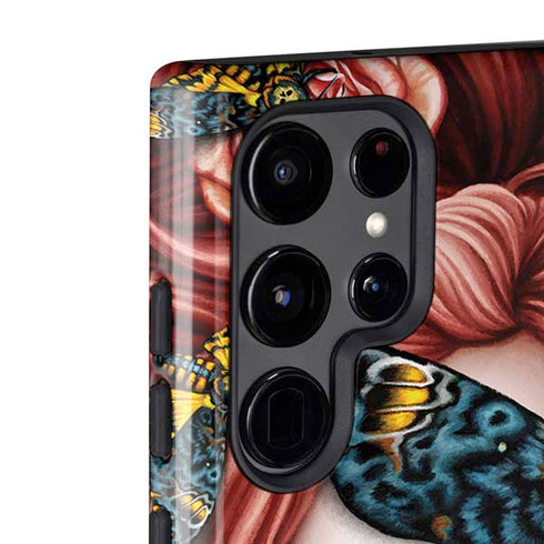 Gothic Woman and Death Moth Butterflies by Sarah Richter Galaxy S22 Ultra Pro Case