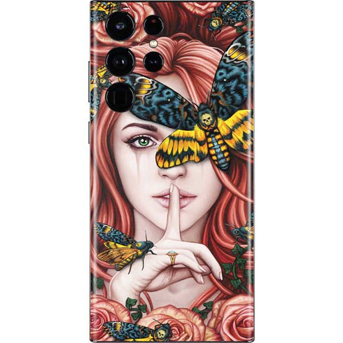 Gothic Woman and Death Moth Butterflies by Sarah Richter Galaxy S22 Ultra Skin