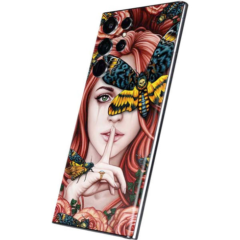 Gothic Woman and Death Moth Butterflies by Sarah Richter Galaxy S22 Ultra Skin