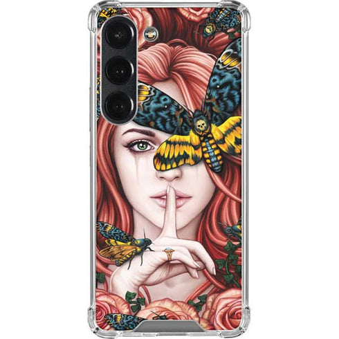 Gothic Woman and Death Moth Butterflies by Sarah Richter Galaxy S23 Clear Case