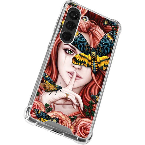 Gothic Woman and Death Moth Butterflies by Sarah Richter Galaxy S23 Clear Case