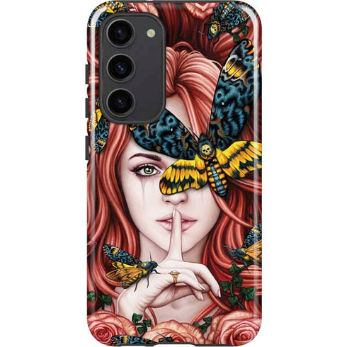 Gothic Woman and Death Moth Butterflies by Sarah Richter Galaxy S23 Plus Pro Case